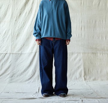 日系復古 純棉牛仔褲 直筒休閒褲