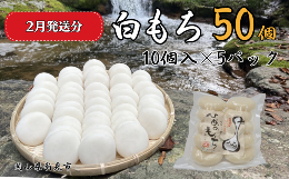 白もち 50個 （10個入500g×5パック）ヒメノモチ100％使用