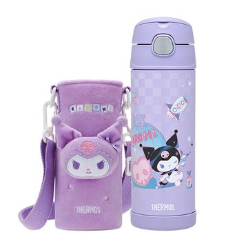THERMOS 膳魔師 不銹鋼真空保冷瓶 庫洛米宇宙篇 470ml 附吸管/直飲兩用上蓋  紫色  1個