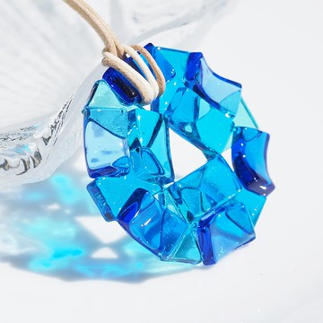 玻璃萬花筒 (Kaleidoscope【蘇打藍】) 項鍊【接單製作】