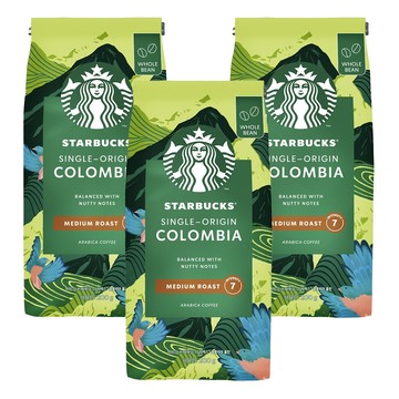 STARBUCKS 星巴克 特選系列 哥倫比亞單品咖啡豆  咖啡豆(無研磨)  200g  3包