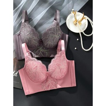 小胸平胸顯大豐胸聚攏內衣女收副乳防下垂上托加厚調整型文胸套裝