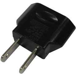 110公 -- 220母 轉接頭 小圓4mm 黑色