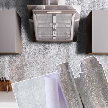 40x500cm廚房抗油汙壁貼 鋁箔壁貼2入組