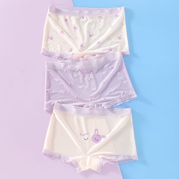 台灣出貨 女童冰絲內褲無痕夏季薄款中大童女寶寶兒童平角短褲透氣不夾屁屁 女童內衣褲 兒童內衣褲 少女內衣