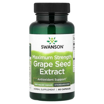 Swanson Vitamins, 葡萄籽提取物，標準化，500 毫克，60 粒膠囊