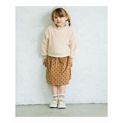 ペアマノン フリース トレーナー ワンピース ドッキング ドット コーデュロイ レイヤード風 キッズ ベージュ 150 Pairmanon 通販 Lineポイント最大get Lineショッピング