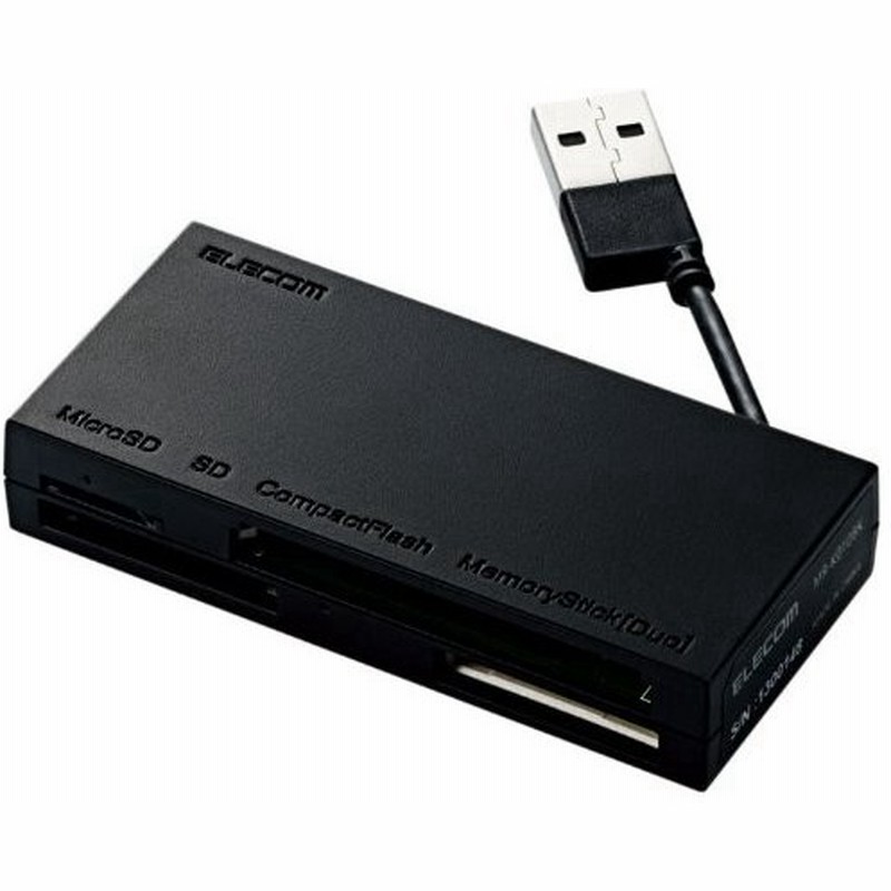 ｅｌｅｃｏｍ エレコム Usb2 0 1 1 ケーブル収納メモリカードリーダ 47 6メディア ブラック Mr K010bk 入力装置 通販 Lineポイント最大0 5 Get Lineショッピング