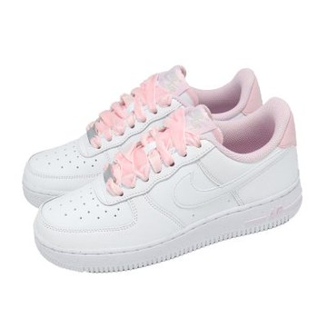 Nike 休閒鞋 Wmns Air Force 1 07 Vintage 女鞋 緞面絲絨鞋帶 白 粉紅 AF1 HV4403-601