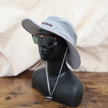 Back to Green:: 戶外漁夫帽 水泥灰 掛繩 d-22//vintage hat