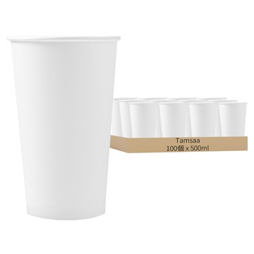 Tamsaa 紙杯 500ml 100個 自然紙漿製成  1組