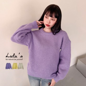 LULUS/輕奢小姊姊細閃圓領針織上衣３色【A01251176】