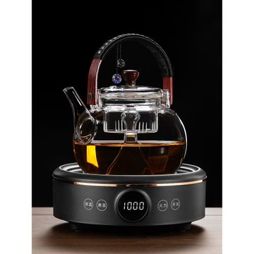 煮茶壺防爆玻璃家用客廳辦公室中式耐高溫蒸煮兩用煮茶器電陶爐