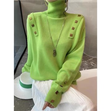 歐貨高檔2025新款設計感小眾時尚氣質套頭高領毛衣保暖羊絨針織衫