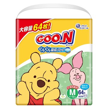 GOO.N 大王 舒適安心褲 小熊維尼款 6~12kg  64片  M