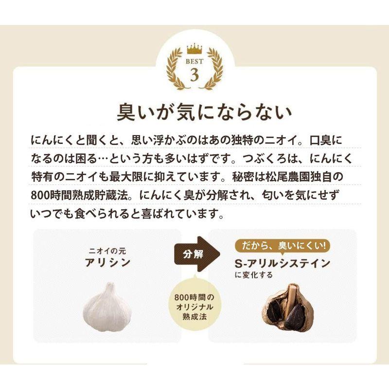 完熟黒にんにく『つぶくろ』 農薬不使用 有機農法 たっぷり大小無選別250g