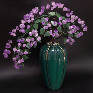 紫水晶發財樹搖錢樹客廳招財酒柜玄關裝飾品開業結婚喬遷新居送禮