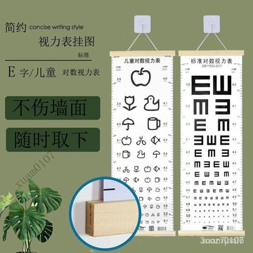 對數視力錶掛圖標準兒童傢用卡通幼兒園測近視眼睛成人視力測試錶 AXSI VKZN