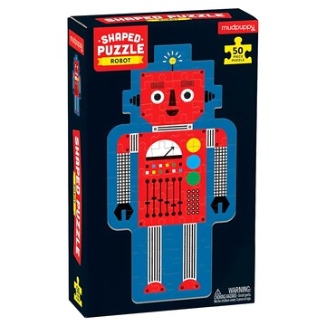 Mudpuppy 造型人物拼圖 機器人 Set 50片  1盒
