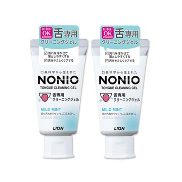 LION (2條超值組)日本獅王-NONIO口腔舌苔清潔凝膠-薄荷香45g/條(建議可搭配舌苔刷使用,口腔保健,預防口臭,舌頭護理,刮舌苔牙膏)
