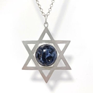 神聖六芒星 - 彼得石 手工銀飾 中性款 925純銀項鍊 吊墜