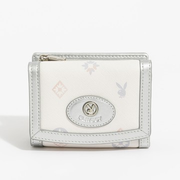 【官網獨家】PLAYBOY - 短夾  Iridescent Bunny系列 - 銀色/561-2512-82-2