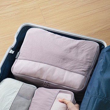 旅行壓縮收納袋/行李壓縮袋-L-3入-多色可選 粉紫
