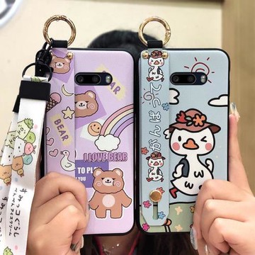適用于適用新款LG G8X手機殼可愛加油鴨腕帶創意萌寵外殼2021年掛