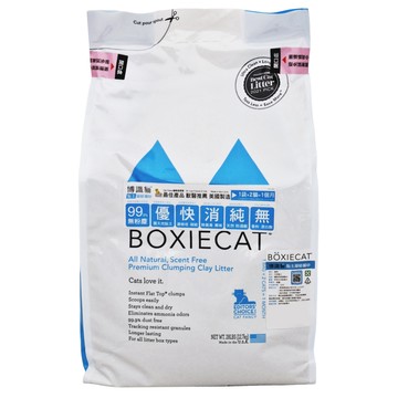 BOXIECAT 博識貓 黏土凝結貓砂 藍色 28LB  12.7kg  1包  無香味