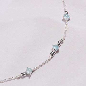 海洋聯名 | 海藍寶 S925純銀 | 水色漣漪手鍊