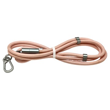 HAGiBiS 海備思 Type-C 掛繩數據線 GS100  1.6米 粉色 鋅合金+PP紗網  1.6m  1條