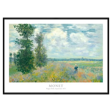 菠蘿選畫所 莫內 罌粟花田 阿讓特伊 AVAR5725B  70 x 50cm  黑色
