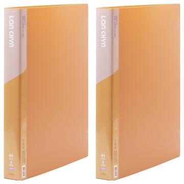 連勤 PP馬卡龍色系3/4圓型夾 3孔  2入  橘色