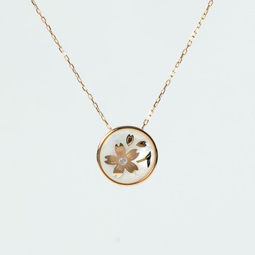 K10PG鑲嵌櫻花吊墜