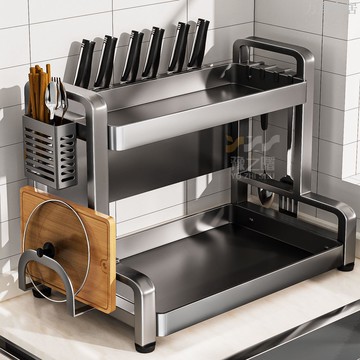 特厚廚房調料品置物架臺面多功能放油壺鹽醬醋調味瓶罐筷子收納盒