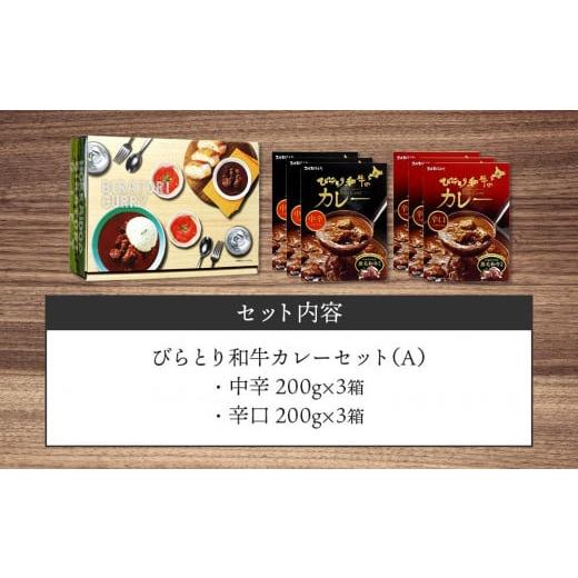 ふるさと納税 北海道 平取町 びらとり和牛カレーセット（A）中辛200g・辛口200g×各3箱