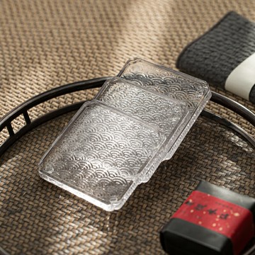 海浪玻璃透明茶杯墊隔熱防燙功夫茶具零配件茶道杯托手工日式茶墊