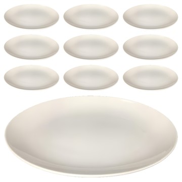 TATUNG 大同磁器 長皿 10入組 餐盤  8吋  橢圓 白色  10個