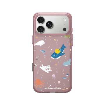 iPhone 17 Pro Max Clear (相機按鈕) 晶醺玫 - 懶散兔與啾先生 Lazy Rabbit and Mr.Chu - 海洋