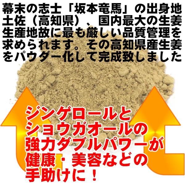 生姜 粉末 しょうが パウダー 100ｇ 高知県産ウルトラ生姜 殺菌蒸し工程 1cc計量スプーン入り メール便 送料無料