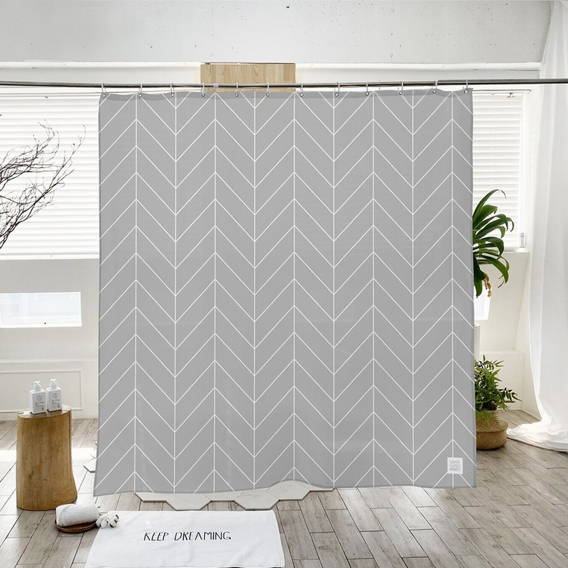 シャワーカーテン グレーヘリンボーン 180x180cm 防水 おしゃれ 浴室 目隠し ユニットバス バスルーム バス用品 カーテン バス 防カビ サンサンフー 通販 Lineポイント最大0 5 Get Lineショッピング