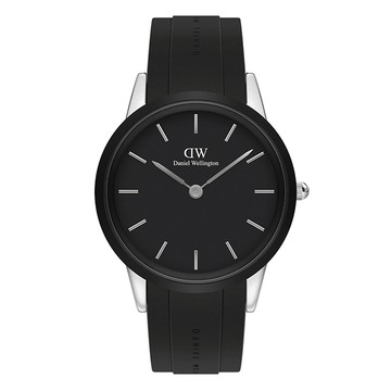 Daniel Wellington Iconic Motion 簡約運動風 DW00100436 膠錶帶男錶 黑/銀 40mm