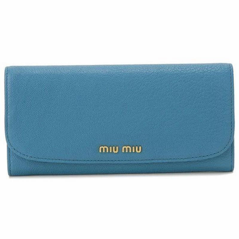 ミュウミュウ MIUMIU 長財布 5M1109-034-F0136 マドラス ターコイズ