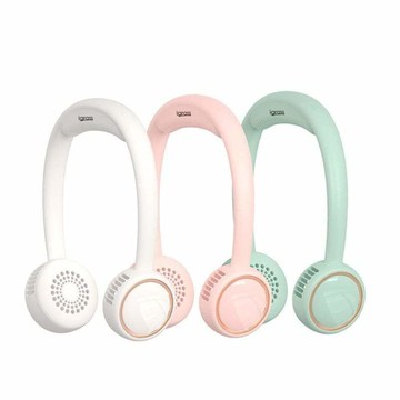 無葉掛脖風扇 白/粉/綠 3包可選  (IGS025) 粉色