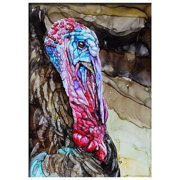 火雞鳥藝術鳥畫原創藝術火雞公雞