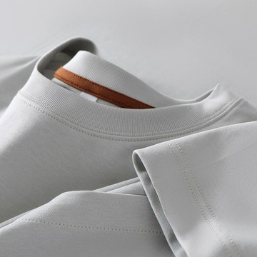 【新款熱賣】微闊版型男裝夏短袖t恤男士純白真口袋休閑圓領T恤衫上衣