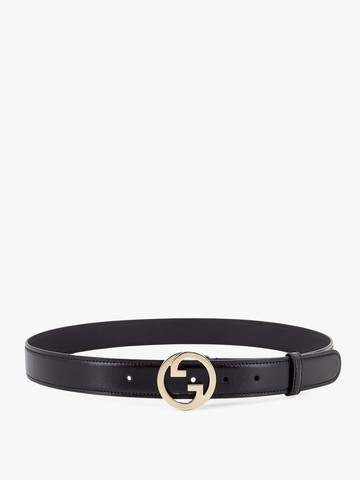 Leather belt with metal logo buckle - GUCCI - gender_Woman