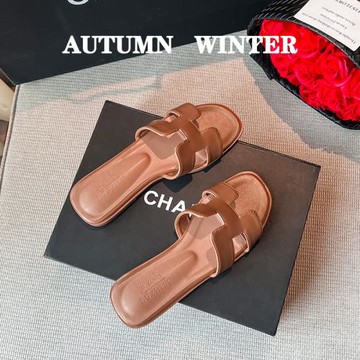 夏天平底涼拖鞋女外穿網紅女士平底一字拖海邊沙灘大碼女鞋41一43