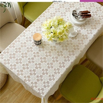 卓布網紅 歐式 家用蕾絲餐桌長方形布藝臺布圓小清新桌布棉麻蓋布