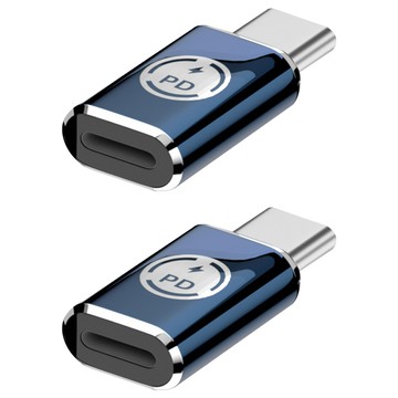 UniSync Apple專用 Type-C轉 Lightning PD35W快充傳輸轉接頭 直頭2入  暗藍色  2個